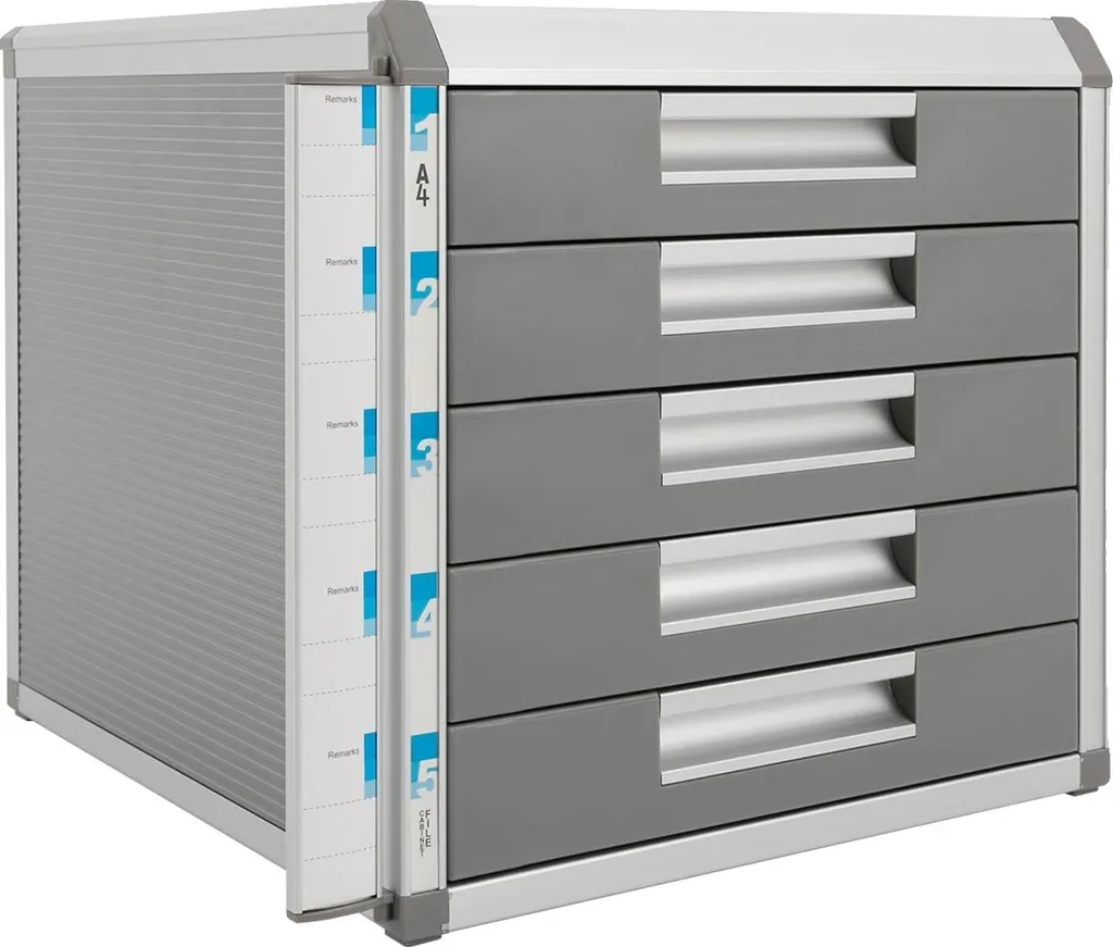 Boîte de rangement documents verrouillable gris, acier ultra durable