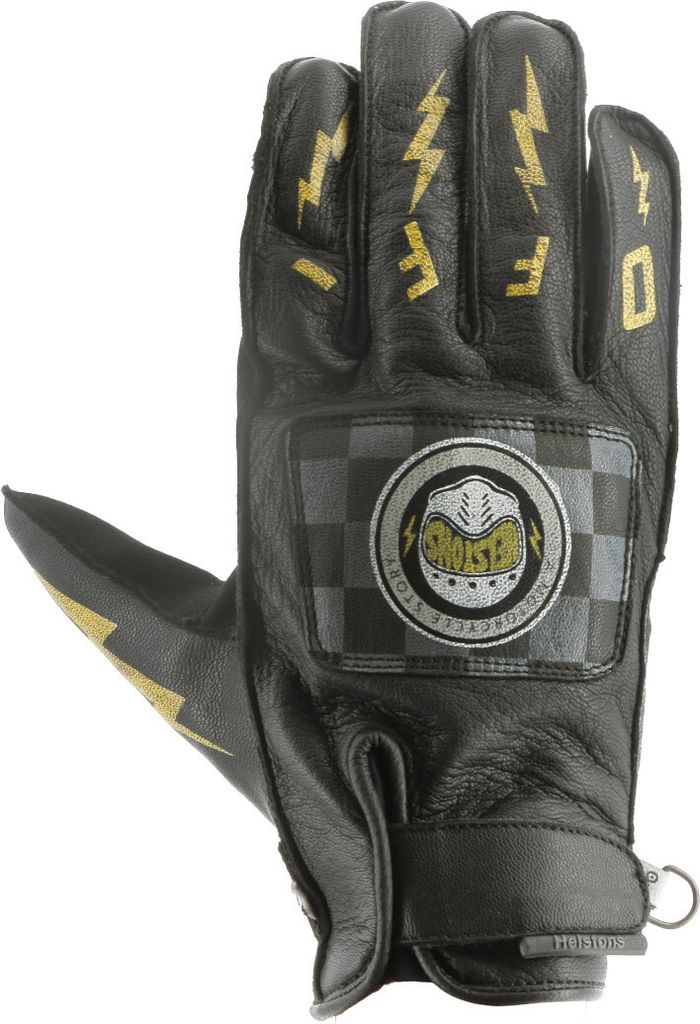 Helstons Logo Motorradhandschuhe, schwarz/schwarz, 12