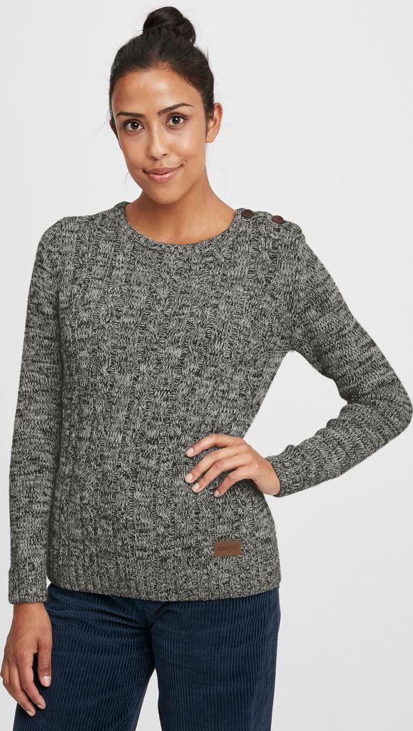 OXMO OXPhia Damen Strickpullover Grobstrick Pullover mit Rundhals-Ausschnitt 100% Baumwolle Regular fit
