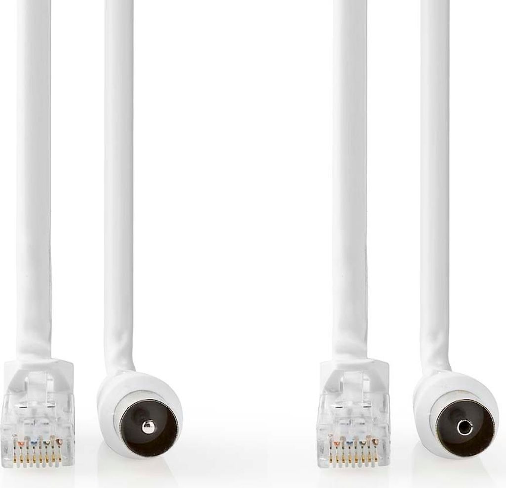 Nedis Coax & Cat6 Kombikabel - IEC (Coax) Stecker / RJ45 Stecker - IEC (Coax) Buchse / RJ45 Stecker - Vernickelt - RG58 - 75 Ohm - Doppelt geschirm...
