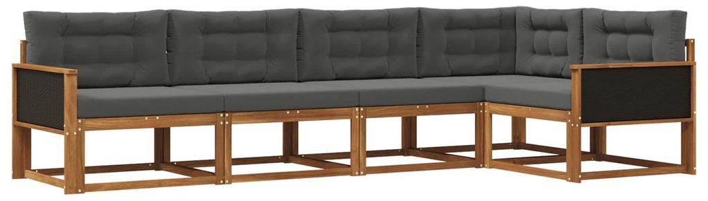 vidaXL Outdoor-Sofagarnitur 5 pcs Natur und Anthrazit