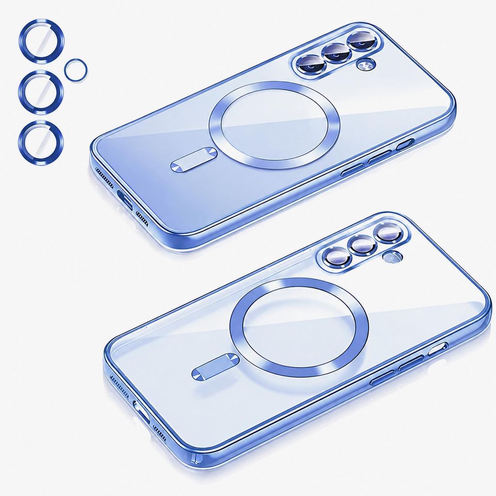 Magssafe Handy Hülle für Samsung Galaxy A26 Schutzhülle mit Integriertem Kameraschutz Glas Handyhülle Bumper Cover Case Tasche Farbe: Blau