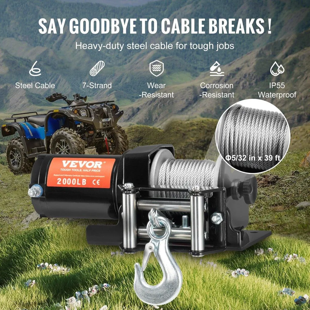 Treuil Électrique 2000 lb : Ne Restez Plus Jamais Bloqué en Quad