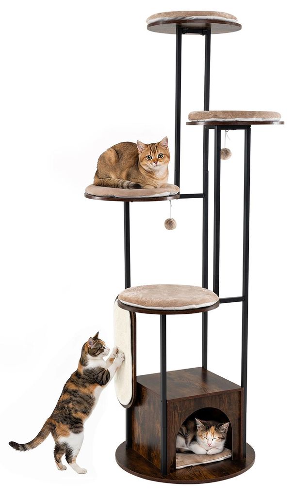 COSTWAY Katzenbaum 183cm, Kratzbaum mit 4 Plattformen, Produktbild 