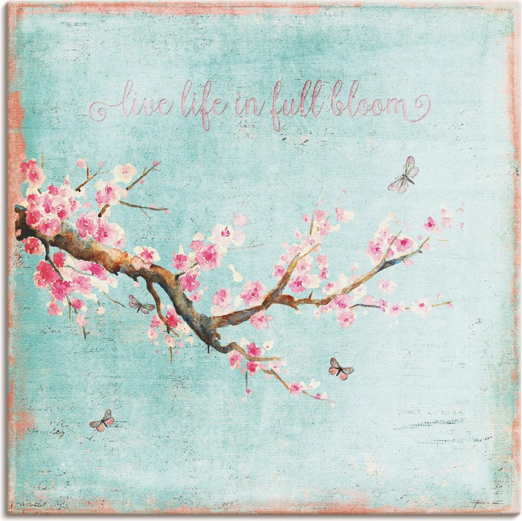 ARTland Leinwandbild Kirschblüte Größe: 100x100 cm