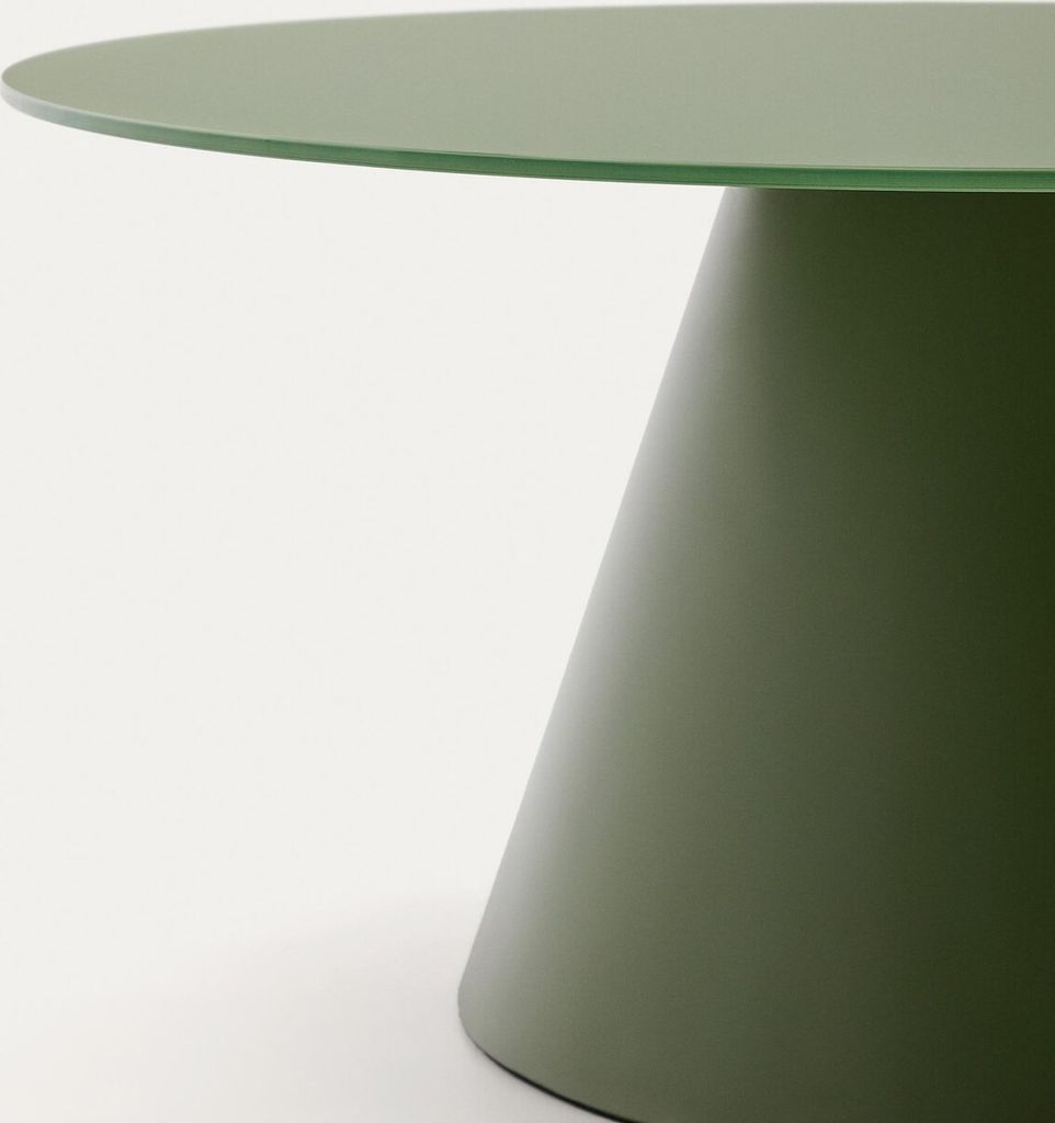 Couchtisch Wilshire 80 x 80 x 40 cm Stahl Milchglas Grün Matt