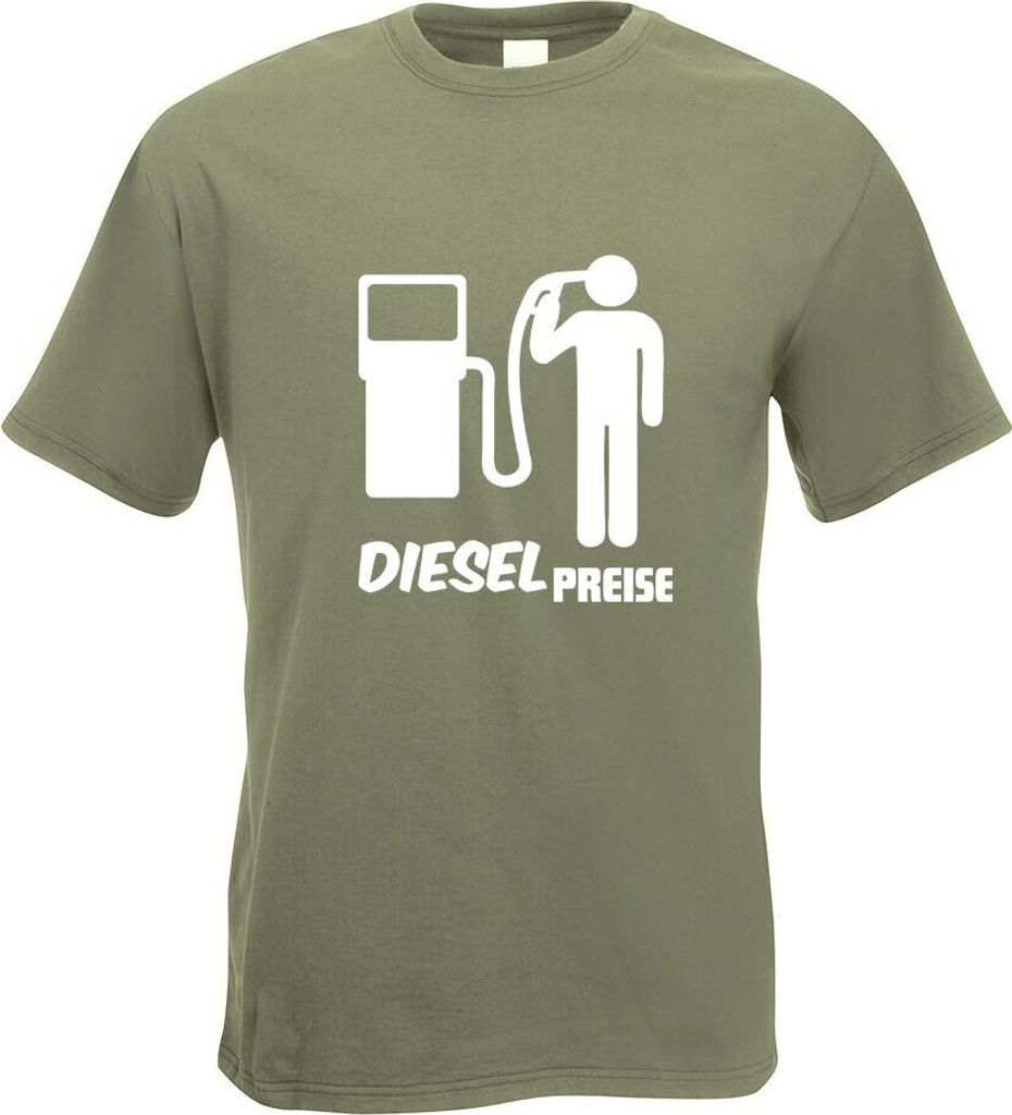 Kiwistar - T-Shirt - Olive - Diesel Preise Motiv Bedruckt Funshirt Design Print - mit Motiv Bedruckt - Funshirt Design - Sport - Freizeit - Herren ...