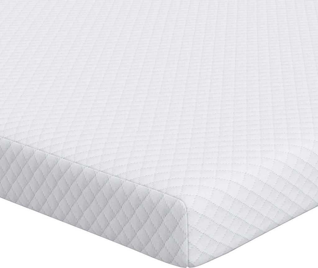 vidaXL Matratzenauflage Weiß 200 x 200 cm Jacquard Stoff