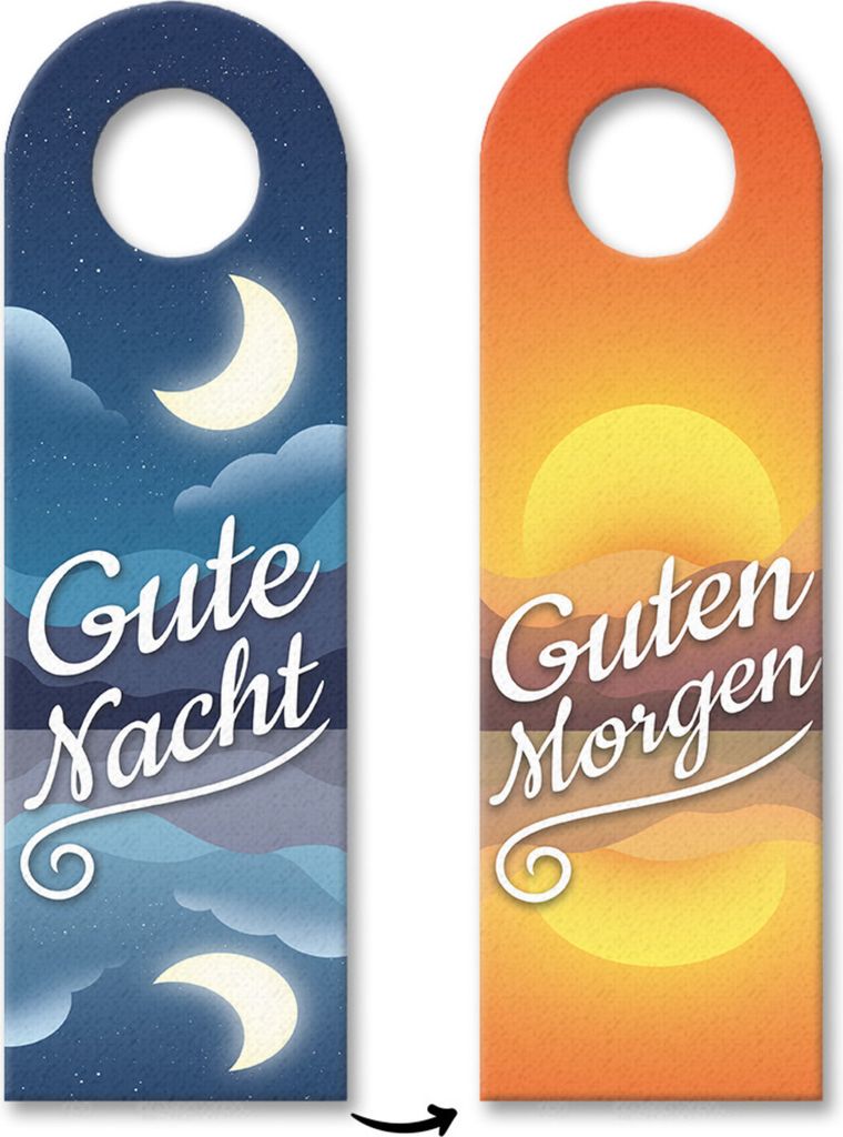 Gute Nacht oder Guten Morgen Türhänger 3er Set