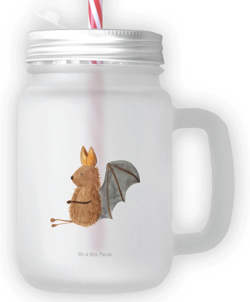 Mr. & Mrs. Panda Glas Fledermaus Sitzen - Transparent - Geschenk, Lustige Sprüche, Entspannen, Cocktailglas, getränkebecher, Motivation, Trinkgla...