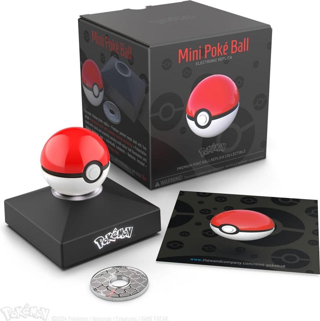 The Wand Company Pokémon Elektronische Replik-druckguss-miniball 8 Cm Rot Rot One Size