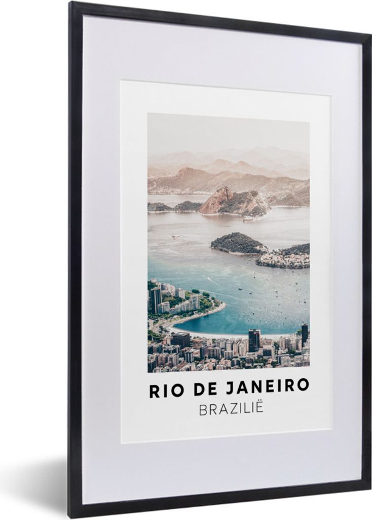 MuchoWow Gerahmtes Poster Brasilien - Rio - Wasser 40x60 cm - Poster mit Schwarzem Bilderrahmen Wandposter Rahmen Foto Bilder - Poster in Rahmen