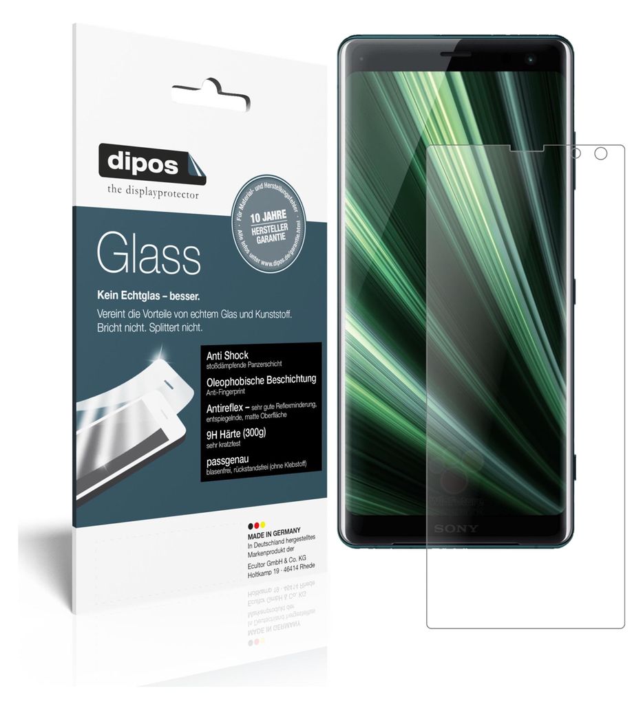 2x Schutzfolie für Sony Xperia XZ3 matt - Anti-Shock 9H Folie dipos Glass