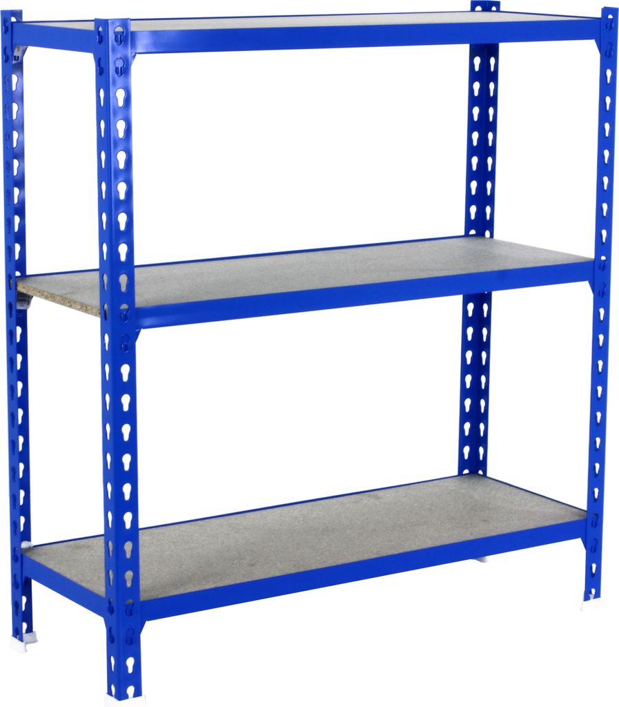 PROREGAL Schwerlastregal BABY MULI | HxBxT 90x90x30cm | 3 Fachböden | Fachlast 150kg | Blau | Lagerregal Kellerregal Werkstattregal Metallregal Fa...