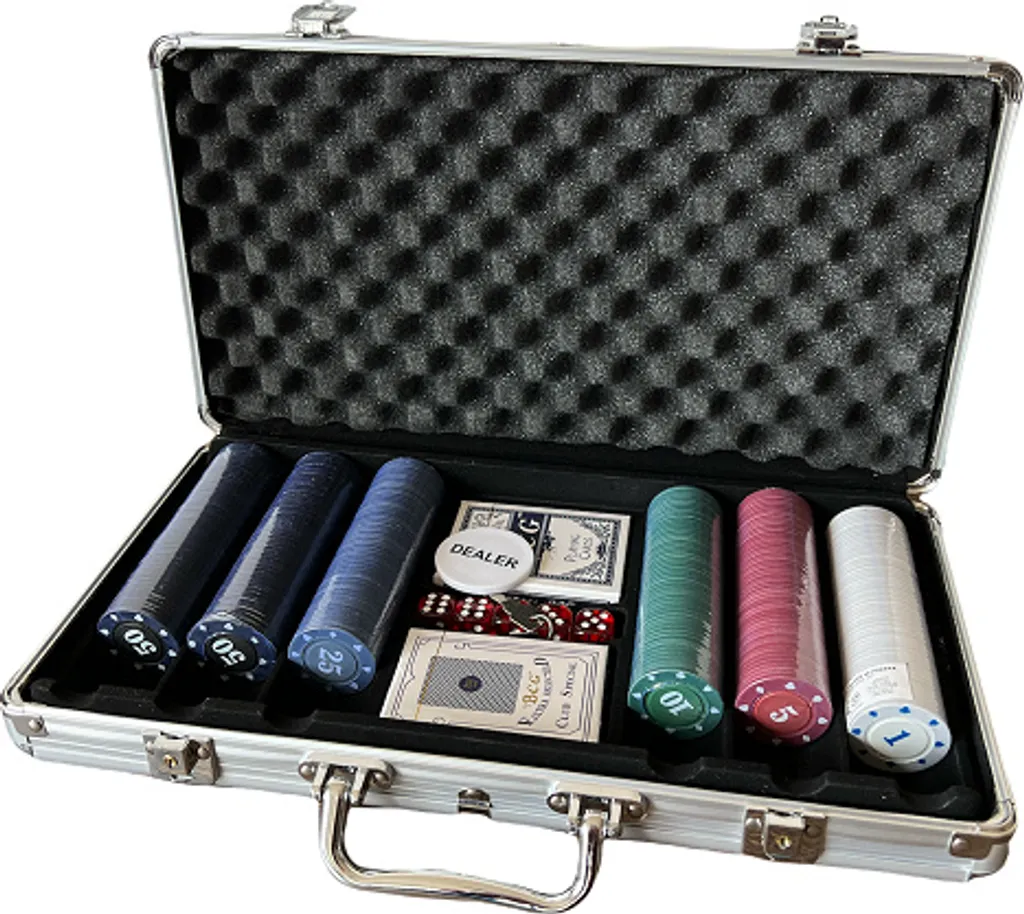 Set Poker 300 Jetons Texas Strong avec Coffret Aluminium Renforcé
