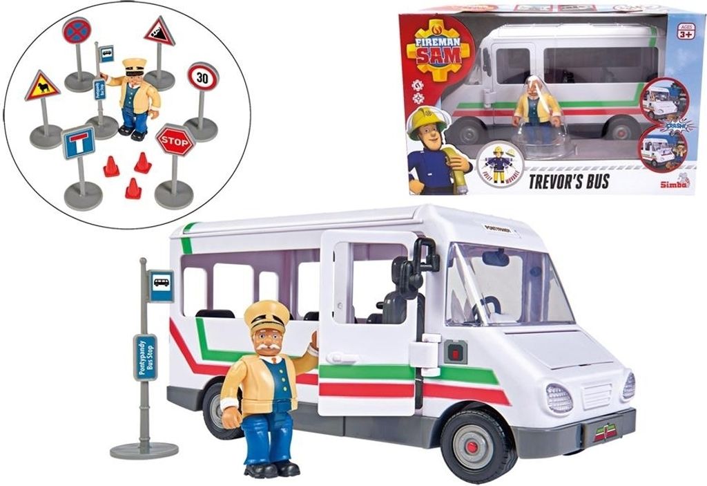 Simba Feuerwehrmann Sam Trevor's Bus mit Zubehör Für Kinder Produktbild