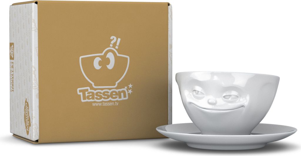 FIFTYEIGHT Kaffeetasse 200ml - Grinsend weiß Produktbild 