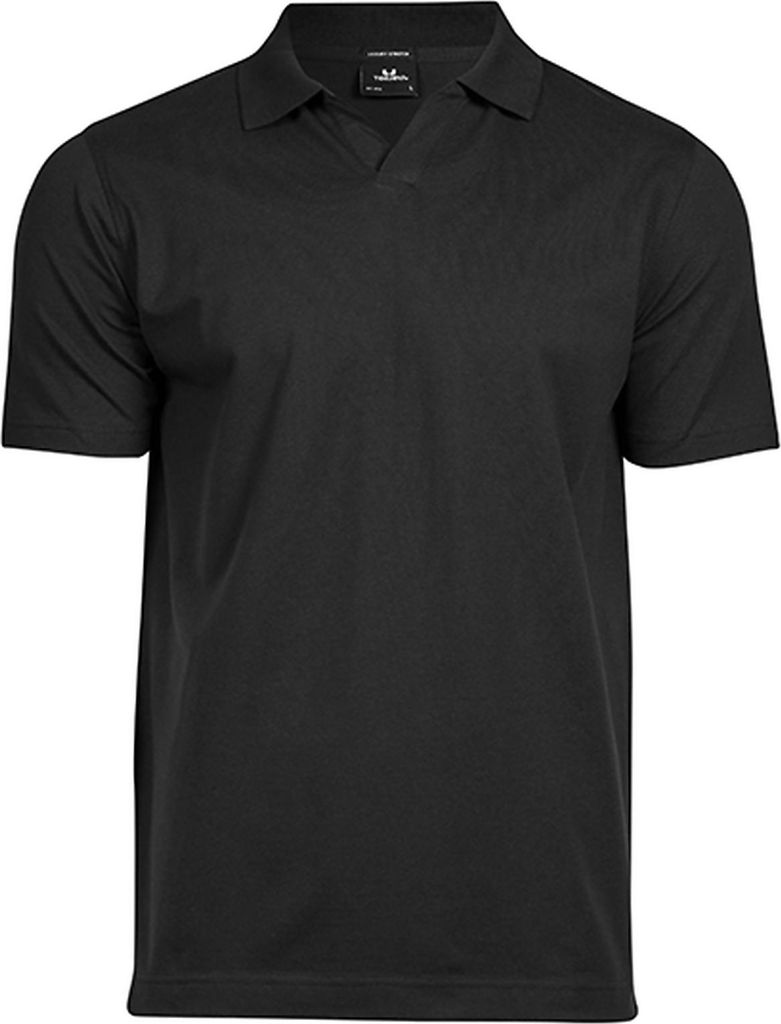 Tee Jays 1404 | Luxury Stretch V-Neck Poloshirt für Herren - Farbe: Black - Größe: 3XL