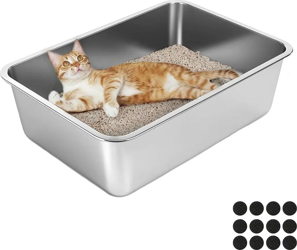 Lettiera Gatto Acciaio Inox XXL: Addio Odori e Plastica Graffiata