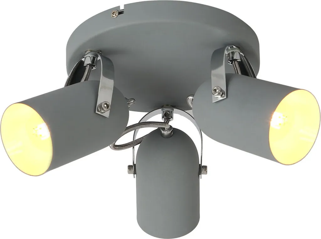 Plafonnier moderne en tissu gris Candellux pour chambre et couloir