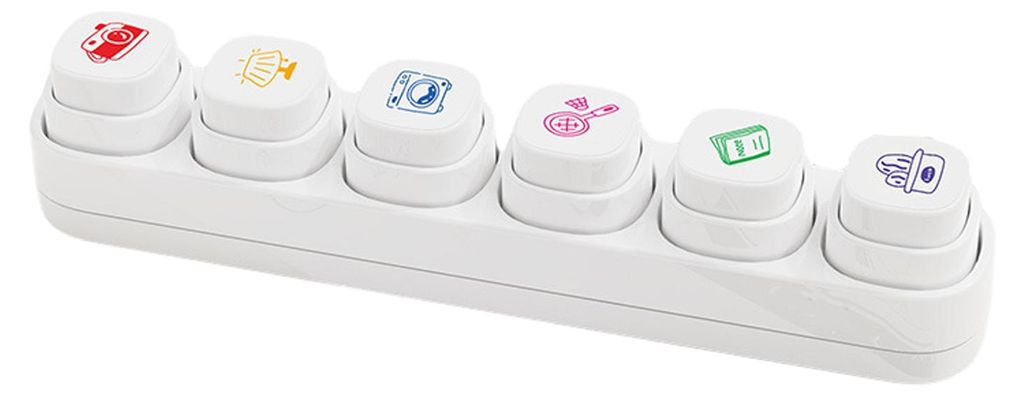 Set Mini-Stempel für Planer, 6 Designs, selbstfärbende Stempel, niedliche Kunststoffstempel für Journaling, Scrapbooking, Planer, DIY-Bastelarbe...