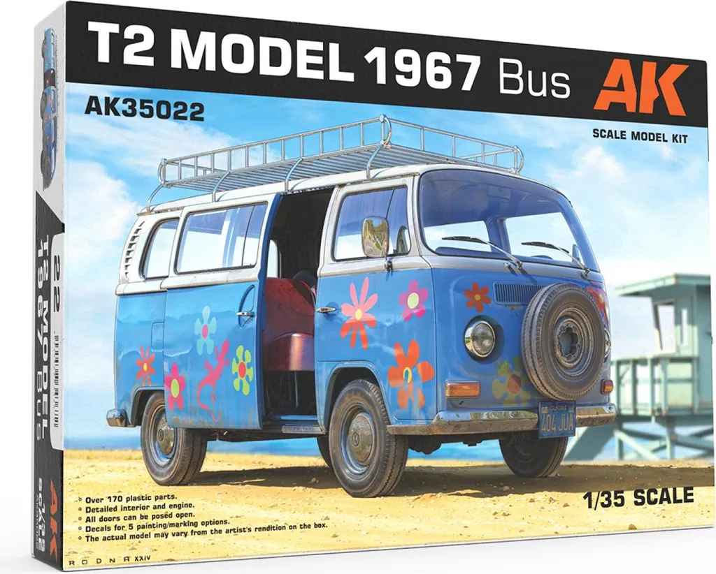 AK-35022 Bus T2 Modèle 1967 Maquette Haute Précision AK Interactive