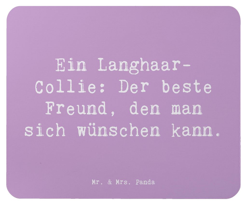 Mr. & Mrs. Panda Mousepad Spruch Langhaar Collie Freund - Lavendeltraum - Geschenk, treuer, charmantes Auftreten, loyaler, Hund, ansteckende Fröhl...