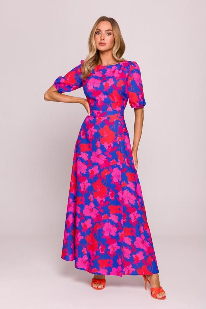 Made of Emotion Maxi abito donna Gahevere I. M858 rosa-navy Immagine del prodotto 