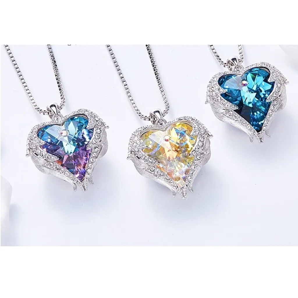 Ensemble Collier et Boucles d'Oreilles Argenté Jaune SWAROVSKI