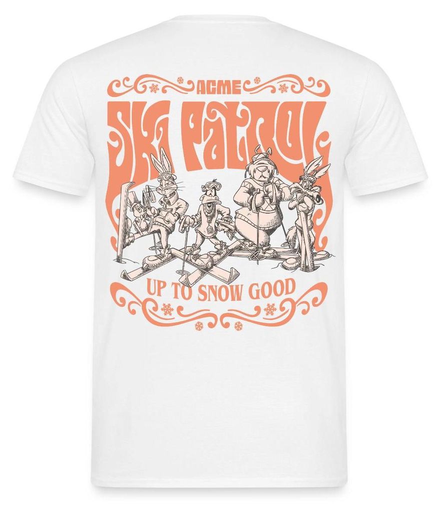Spreadshirt Looney Tunes AGME Ski Patrol Mit Spruch Männer T-Shirt, XL, Weiß