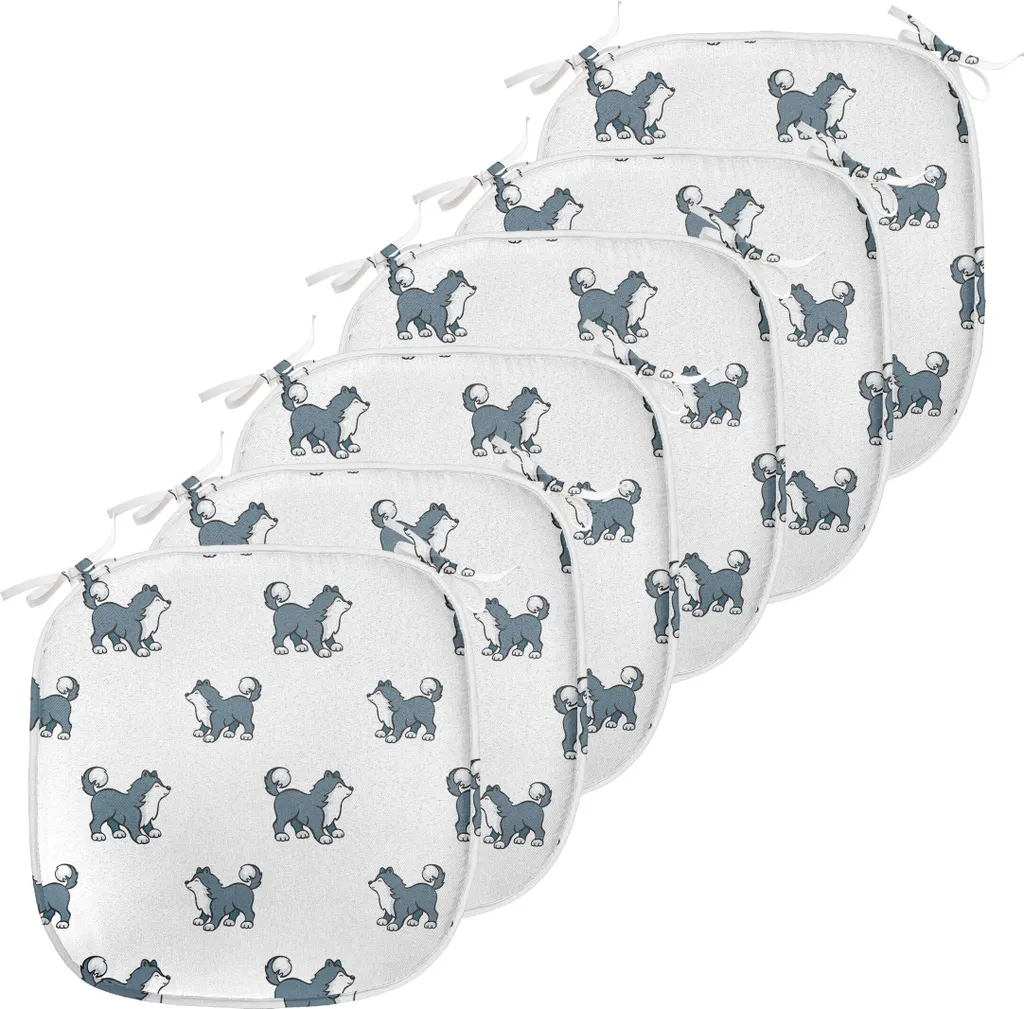 Coussins de Cuisine Husky Sibérien pour Chaises et Tabourets Lot 6
