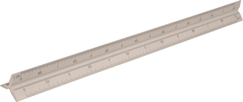 Dreikantlineal 300 mm aus Aluminium Produktbild 