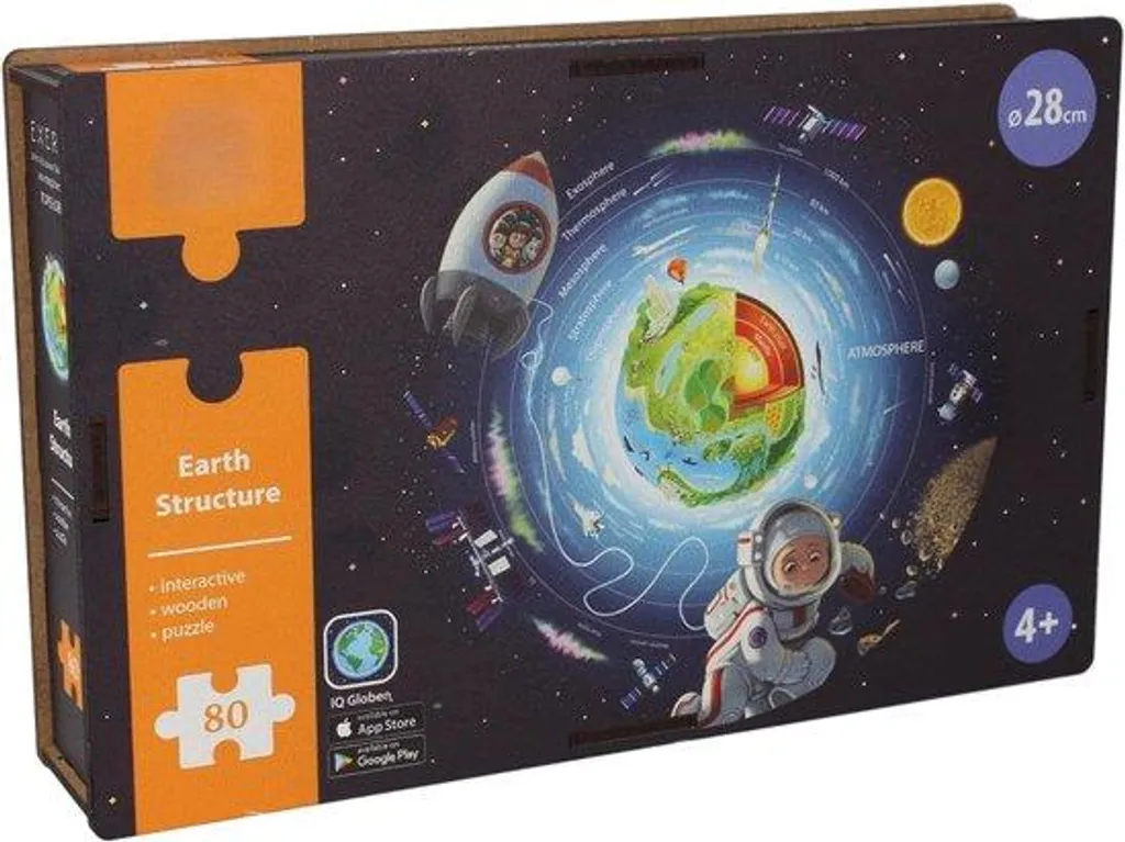 Apprendre la géographie : puzzle bois globe terrestre RA 28 cm