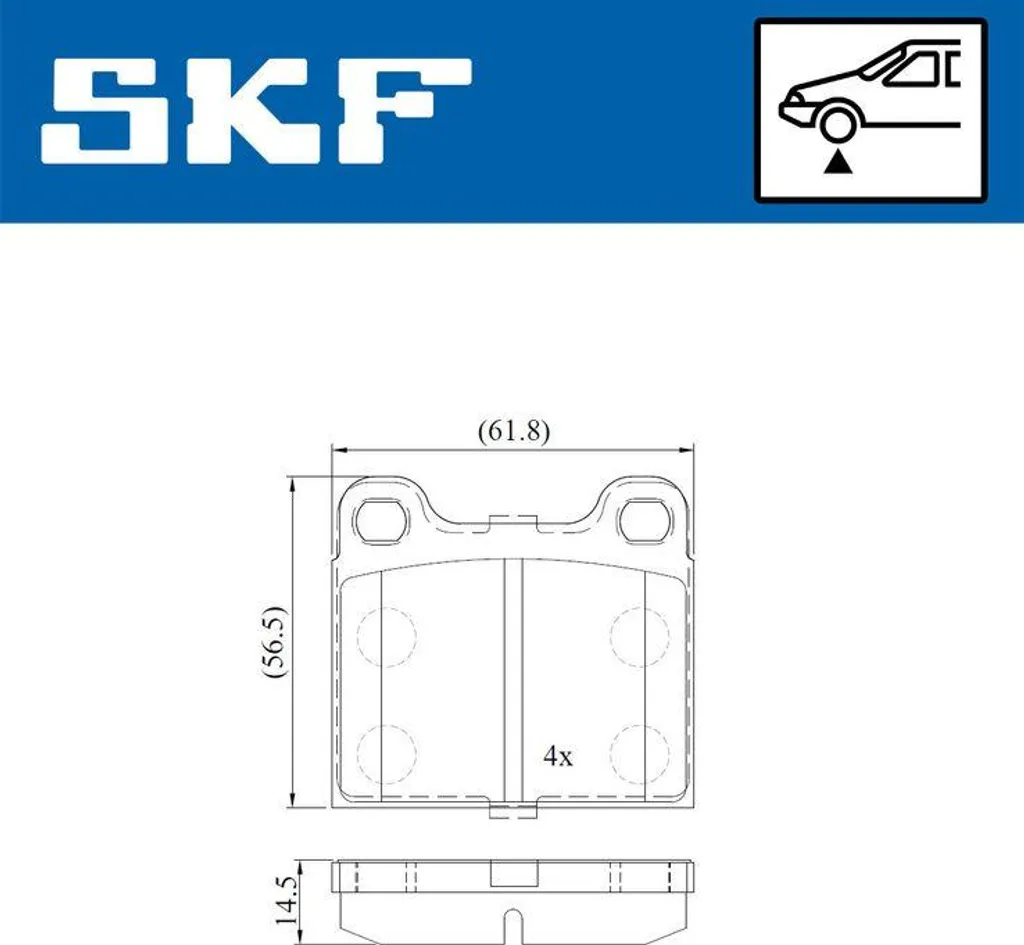 SKF VKBP 80248 Jeu de Plaquettes de Frein à Disque OE 810698151B Volvo