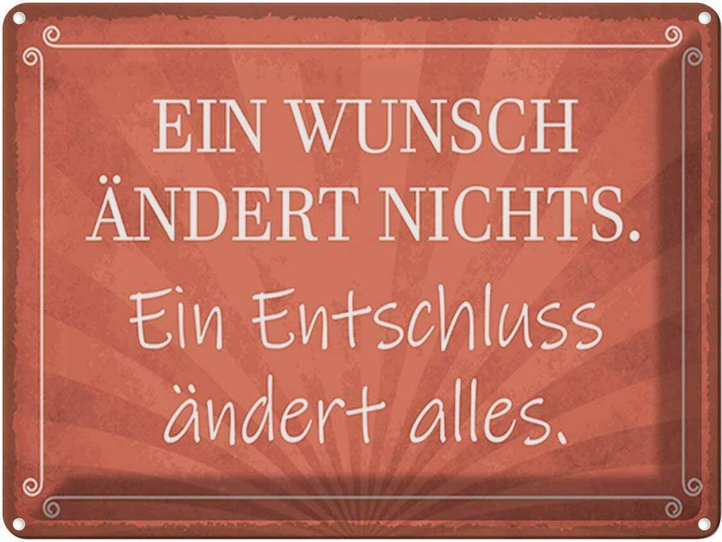 vianmo Blechschild 30x40 cm Ein Wunsch ändert nichts Spruch Zitat