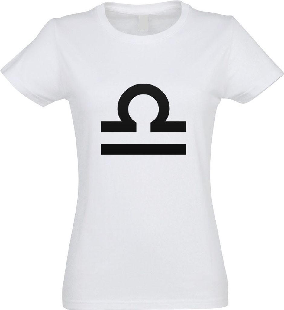 Kiwistar - T-Shirt tailliert - Damen - Weiss - Waage Sternzeichen - mit Motiv Bedruckt - Funshirt Design - Sport - Freizeit - Damen - L