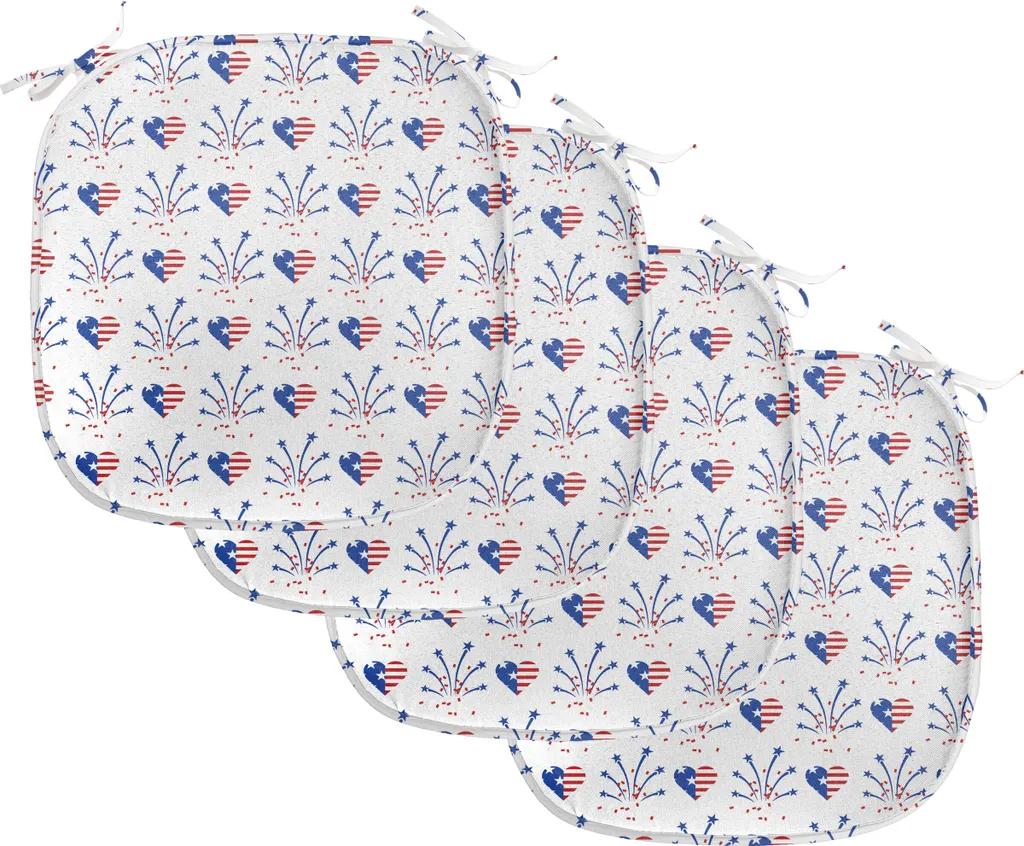 Coussins de Chaise avec Sangles et Revêtement Hydrofuge Anti-Taches 4x