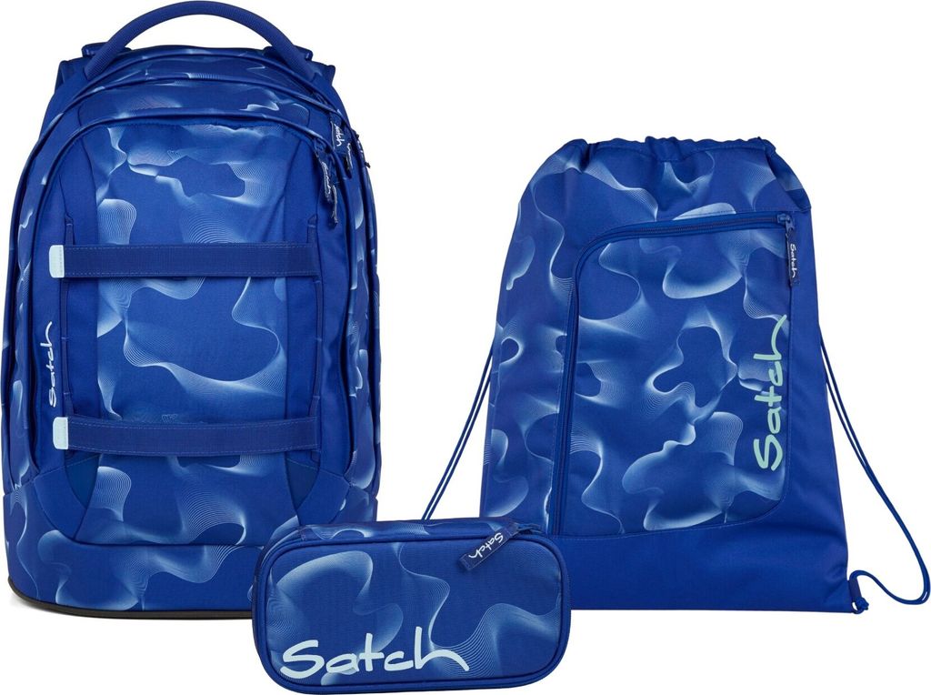 Satch Schulrucksack-Set PACK Vibrant Blue 3-teilig, ab 5. Klasse