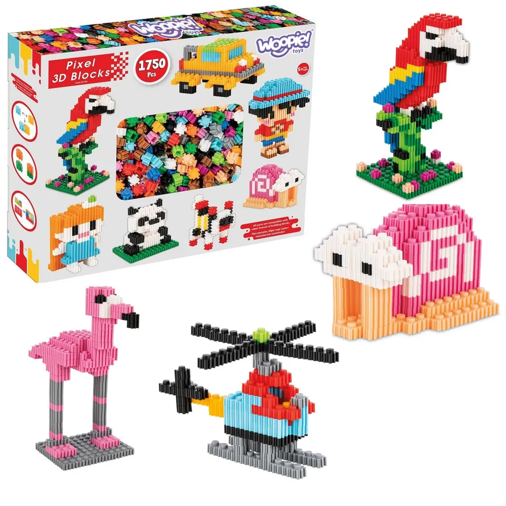 Woopie Blocs de construction 3D en pixels 1750 pièces pour enfants