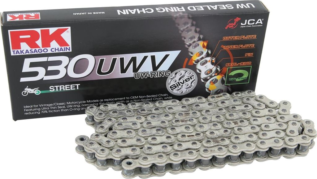 Rk chains 530 uwv 104 n silver silver open