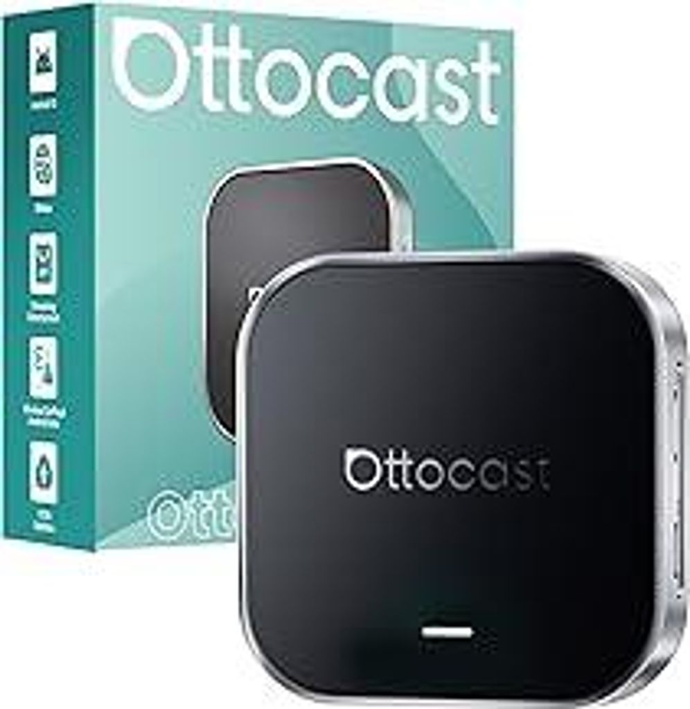 OTTOCAST OttoAibox E2 2026, 3-in-1 Kabelloses CarPlay & Android Auto Android 13 Streaming Box, Wireless CarPlay Adapter Dual WiFi, Split Screen, Bl...