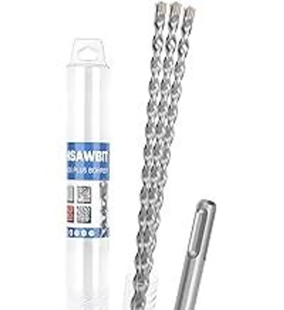 Set 3 Punte SDS Plus 6x260mm 4 Taglienti Professionali per Cemento Armato