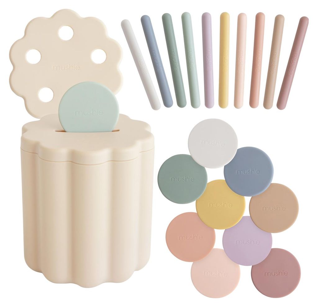 Mushie Sortierset - Coin & Tube | Lernspielzeug Produktbild 