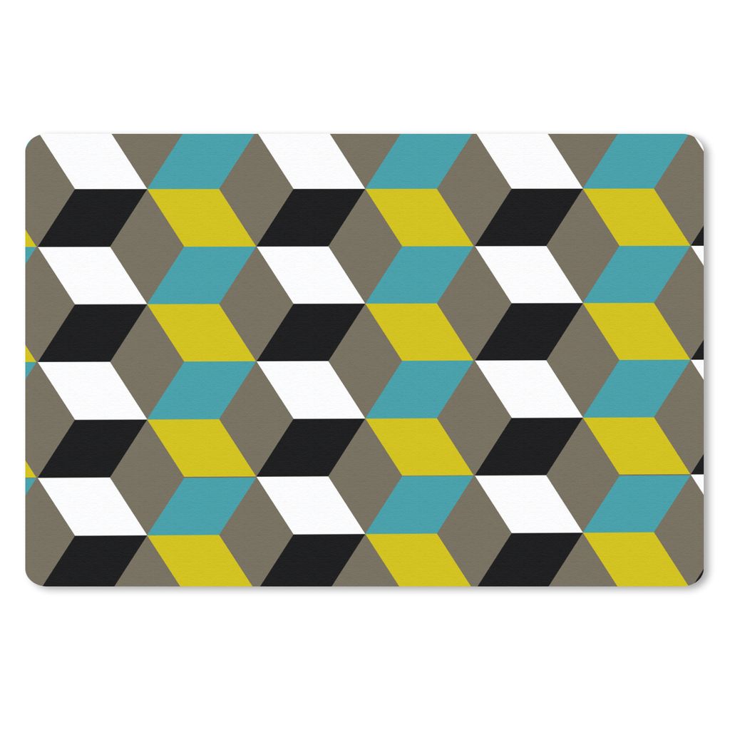 MuchoWow Mauspad Mousepad Blöcke - Muster - 3D 27x18 cm - Mousepads - Maus Mat - Pad - Mausunterlage - Büroartikel - Desk Matten
