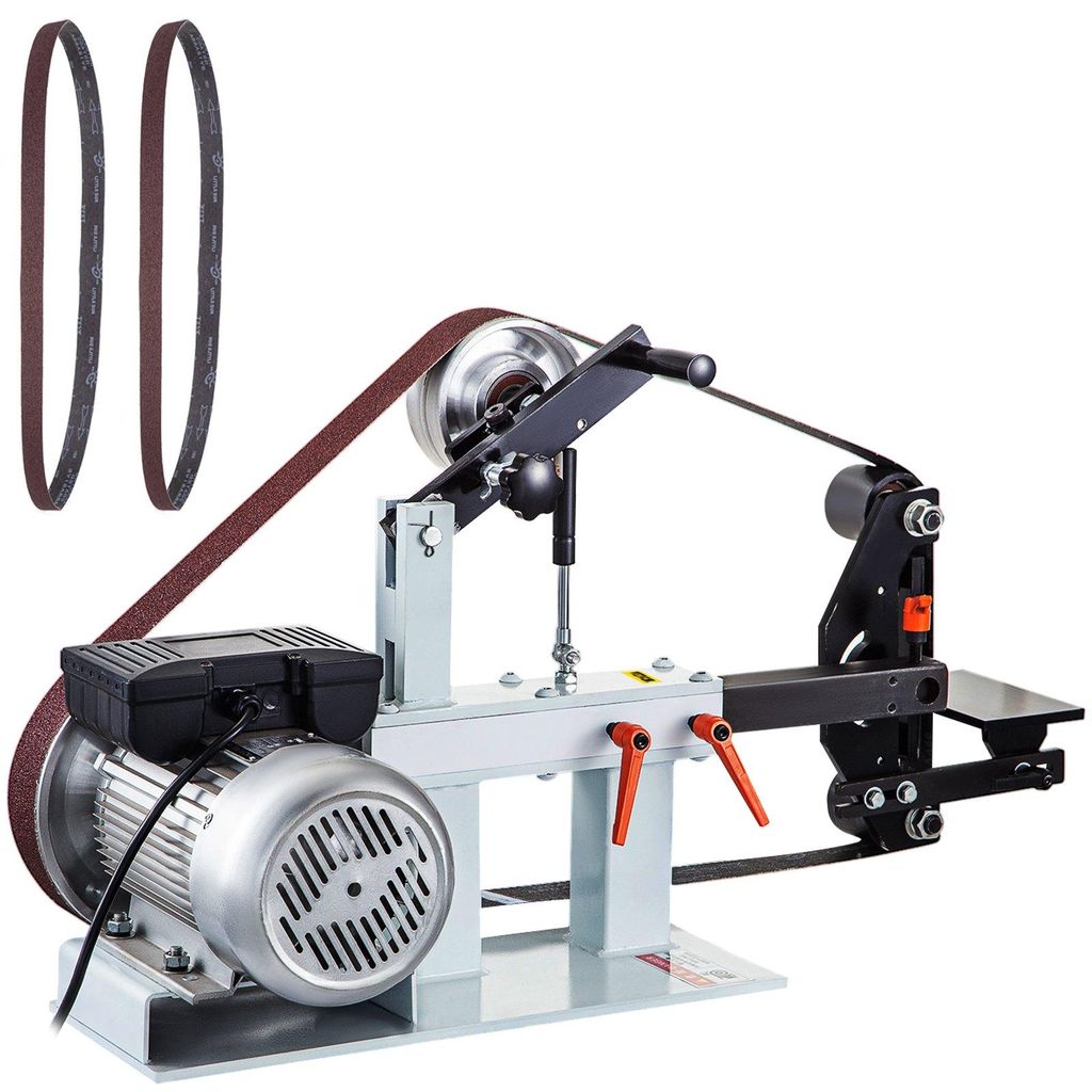 VEVOR 2 PS Bandschleifer mit konstanter Geschwindigkeit – 2 x 82 Zoll Band- und Tellerschleifmaschine mit 3 Schleifscheiben, 110 V Tischschleifer