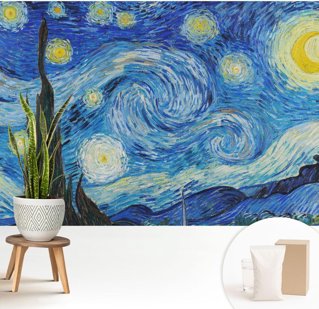 Fototapete - 208x146 cm - Tapete - Wandtapete - Wandbilder - Dekofolie - Tapete Folie - Wand - Dekoration - Wohnzimmer - Nachthimmel