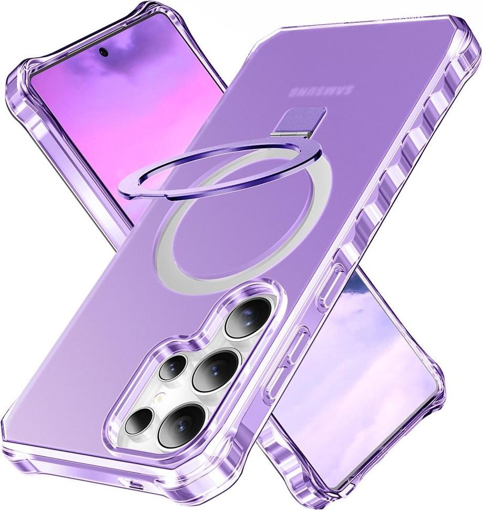 Samsung Galaxy S25 Ultra Hülle - Coverup ShockProof TPU Back Cover mit MagSafe Compatible Ring Kickstand - Violett
