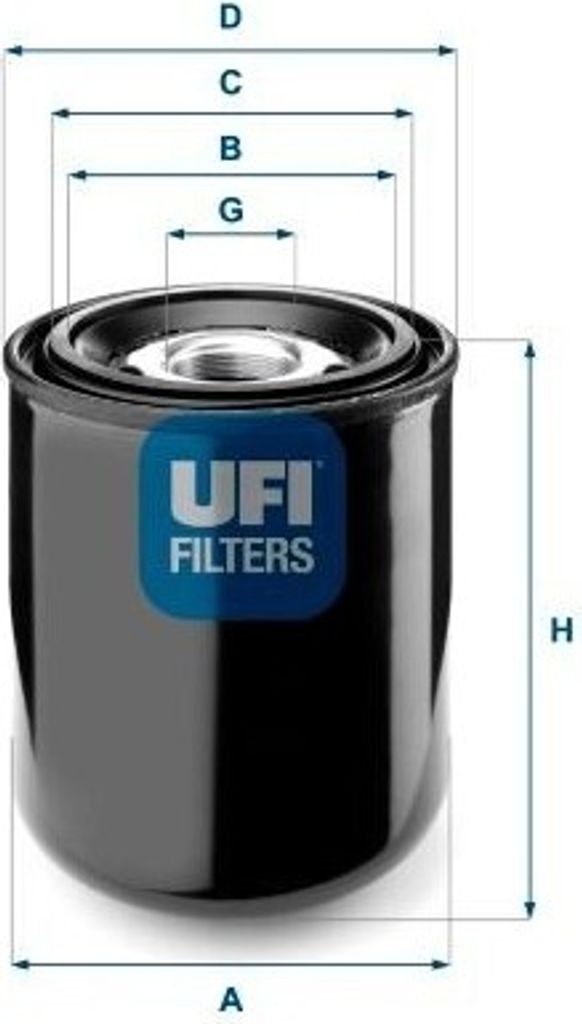 UFI Lufttrocknerpatrone Druckluftanlage 27.259.00 für VW L 80 165,6mm 136mm