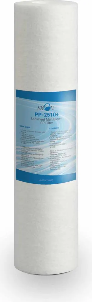 Bellerofonte Filtro Acqua Sedimenti 25 Micron 10 Pollici Polipropilene Meltblown