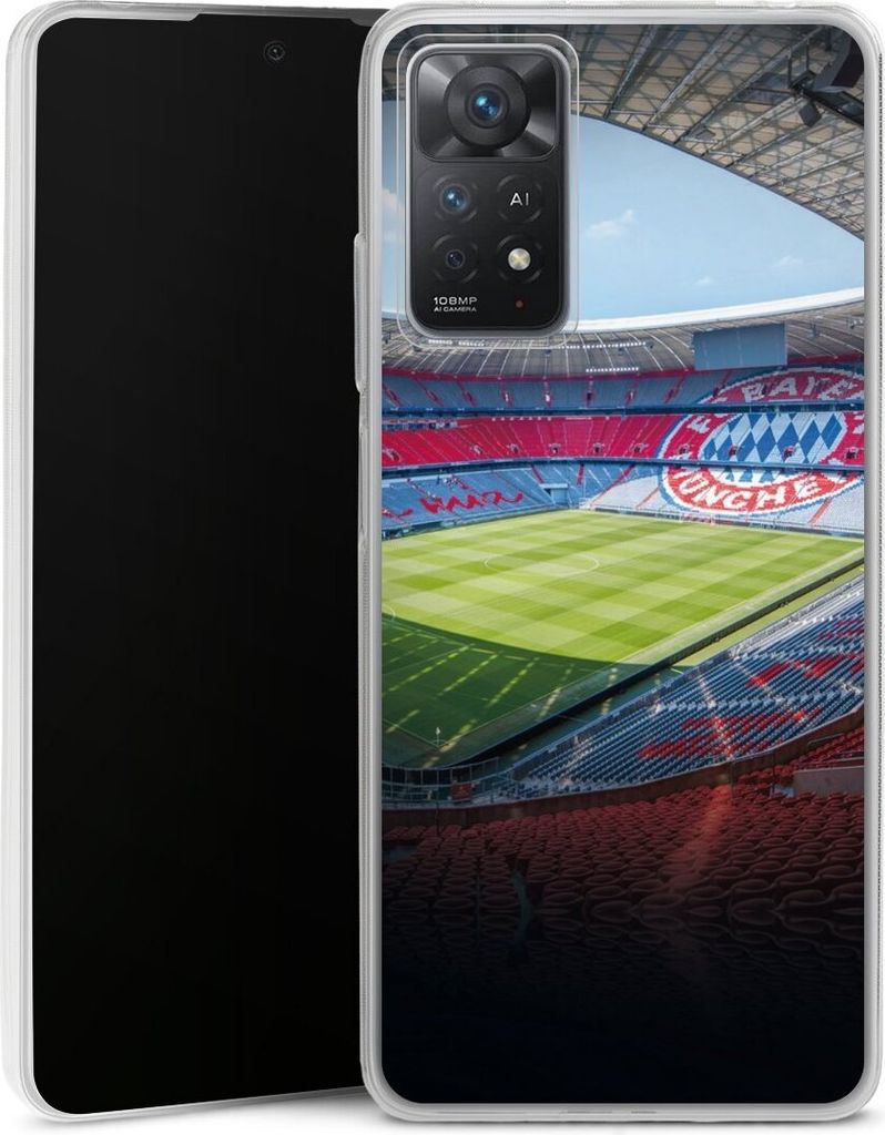 DeinDesign Slim Hülle für Xiaomi Redmi Note 11 Pro 5G Silikon Case Ultra Dünn Handyhülle FC Bayern München FCB Stadion
